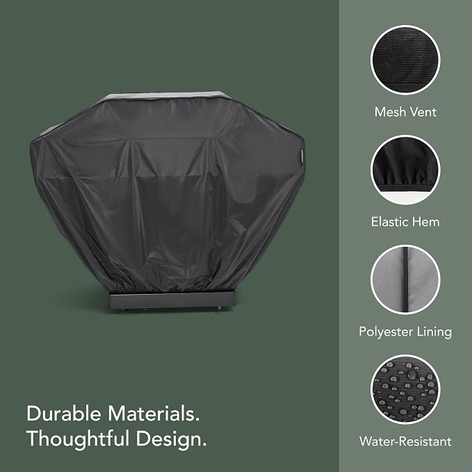 Covermates Classic Grill Cover - All-Weather Heavy Duty Outdoor BBQ Cover with Water-Resistant 12-Gauge Vinyl, Mesh Vents, Protection for Large Outdoor Grills, 80 Inch, Black