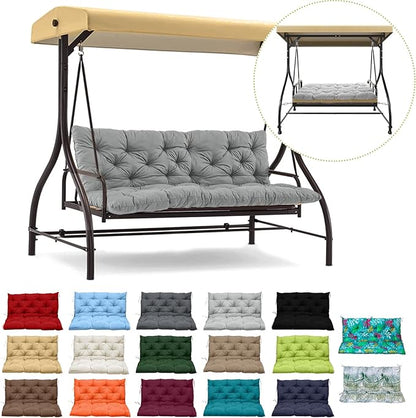 Replacement Cushion for Swings, Waterproof Porch Swing Cushion, 2-3 Seat Replacement Swing Seat Cushion with Backrest and Ties for Patio Backyard Porch Garden(Light Grey 40 * 60 in)