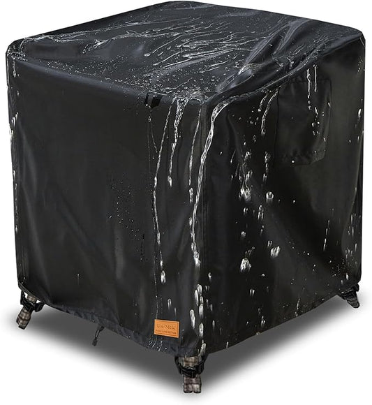 Patio Wicker Side Table Cover, Suitable for 3-Piece Outdoor Wicker Patio Bistro Set Side Table, Waterproof Square Patio Small Side Table Cover 22 W x 22 D x 18 H inches Black