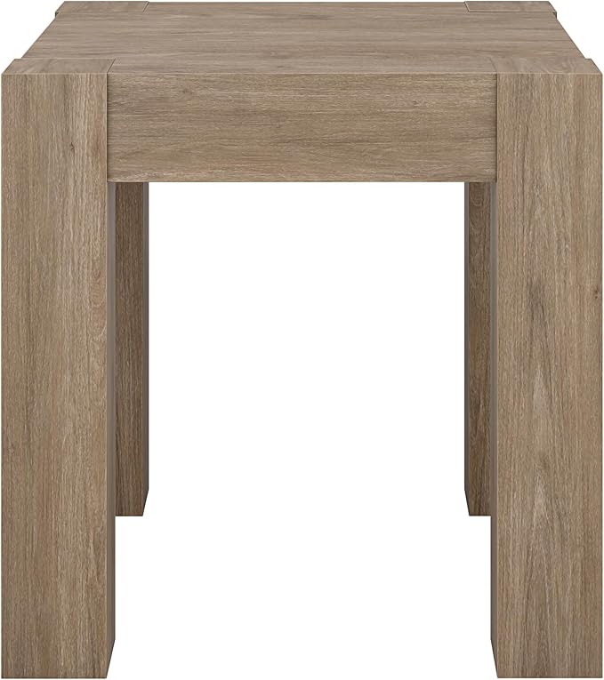 Henn&Hart Langston 22" Wide Square Side Table in Antiqued Gray Oak