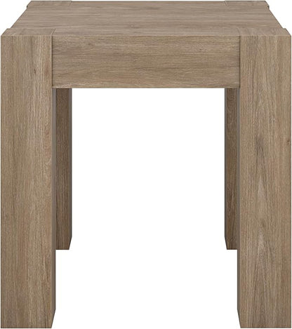 Henn&Hart Langston 22" Wide Square Side Table in Antiqued Gray Oak