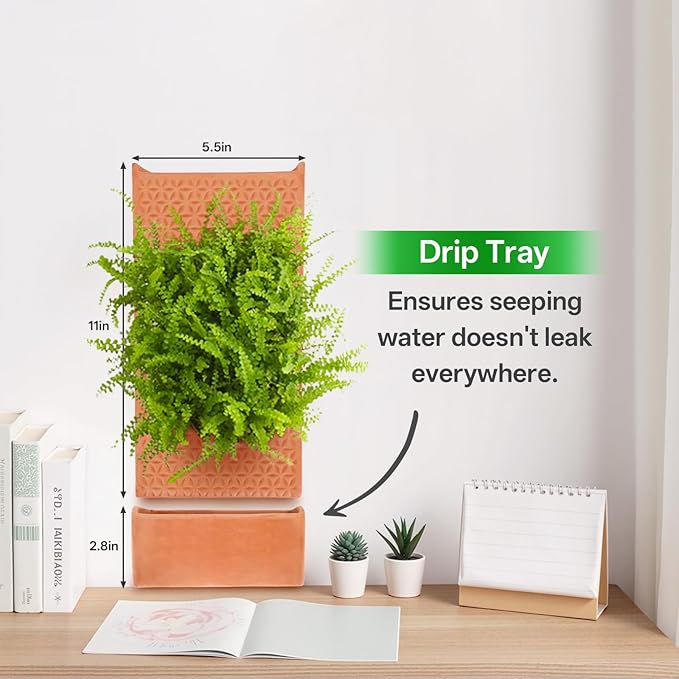 dadop Terracotta Self Watering Wall Pots for Indoor Plants, Hanging Planters for Indoor Plants Holder, Terra Cotta Pot Home Decor