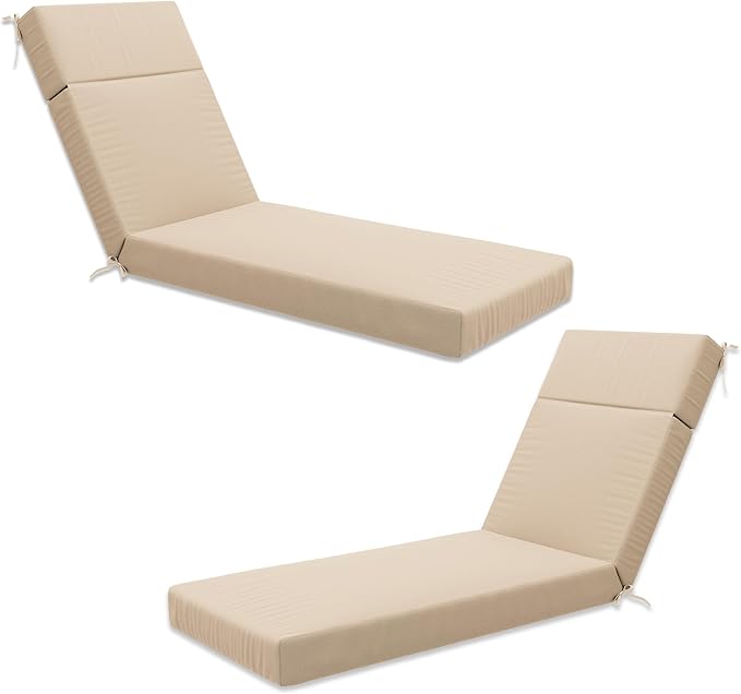 Chaise Lounge Cushion for Outdoor Furniture, Waterproof Fade and Tear Resistant Lounge Deck Chair Cushions for Patio Lawn Pool Resort Hotel