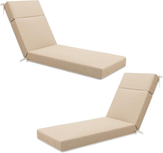 Chaise Lounge Cushion for Outdoor Furniture, Waterproof Fade and Tear Resistant Lounge Deck Chair Cushions for Patio Lawn Pool Resort Hotel