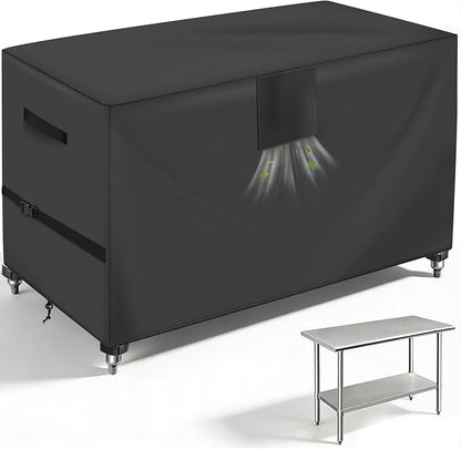 Outdoor Prep Table Cover, 600D Waterproof Patio BBQ Table Cover, Suitable for Outdoor Dining Table, Stainless Steel Metal Grill Table, BBQ Grill Cart, 40" x 24" x 32"