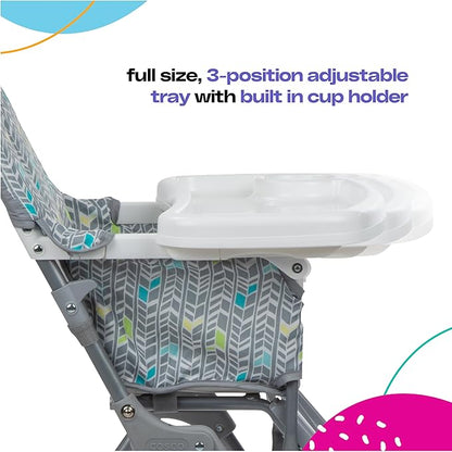 Cosco Kids Highchair for Baby, Simple Foldable High Chair, Convenient, Lightweight, and Compact Design, Spritz