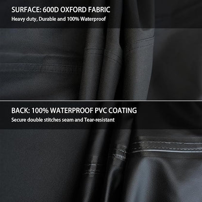 Patio Furniture Set Cover Rectangular Heavy Duty 600D Waterproof Outdoor Sectional Sofa Couch Cover Large Outside Dining Table and Chairs Covers Patio Conversation Set Cover Black 111 x 74 x 28.5 Inch