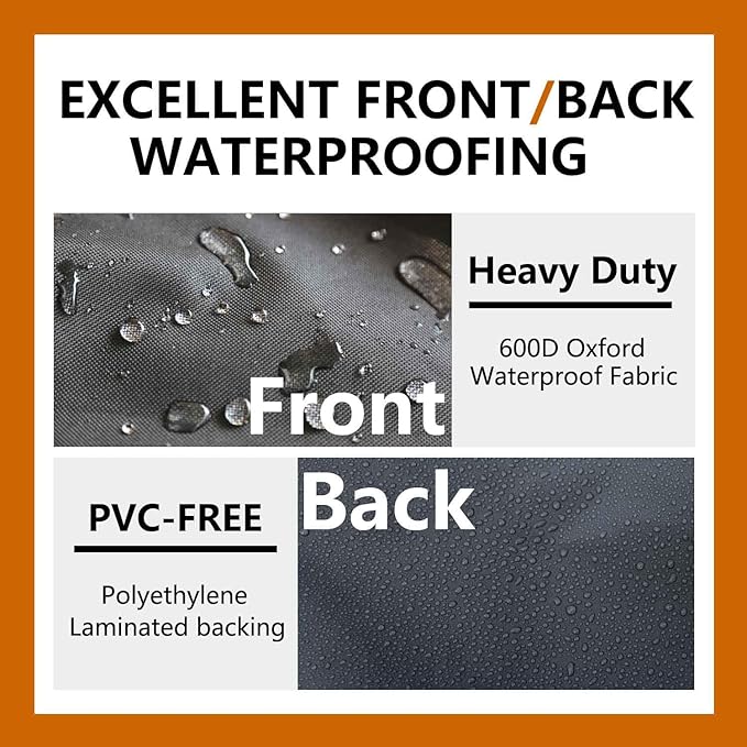 Upgraded Curved Patio Furniture Covers, Waterproof Outdoor Sectional Cover, 600D PU Outdoor Furniture Sofa Covers 190"(128") Half Moon Oudoor Couch Cover, Lawn Outside Protector- Midnight Black