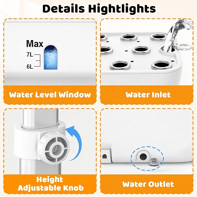 Growell Hydroponics Growing System Kit, 17 Pods Indoor Herb Garden with 2 Fans Circulation, Grow Light, Smart Water Cycle, Auto Timer, 10L Water Tank, Perfect Indoor Gardening System Gifts (White)