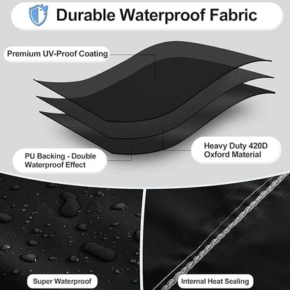 OutdoorLines Waterproof Outdoor Patio Heater Covers with Zipper and Storage Bag, Dust-Proof UV-Resistant Windproof Propane Heavy Duty Heater Cover for Standing Heater, 2 Packs-90Hx23Lx23W inch Black