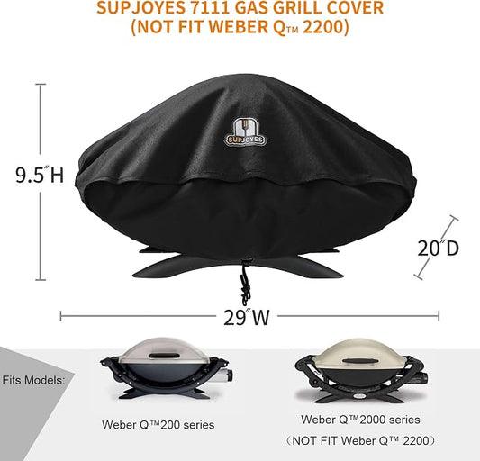 Grill Cover for Weber Q Series Grills, Portable BBQ Cover for Weber Q2000 and Q200 (Not Fit for Q2200)