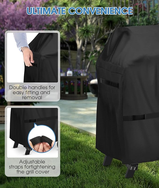 Grill Cover for Woodfire Outdoor Grills and Stand,Water-Resistant Outdoor Wood fire Covers for Grill Smoker (Cover Only)