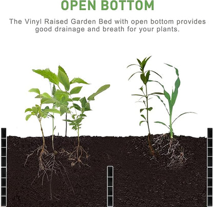 6' x 3' Vinyl Raised Garden Bed Screwless Planter Box for Gardening, Whelping Pen and More
