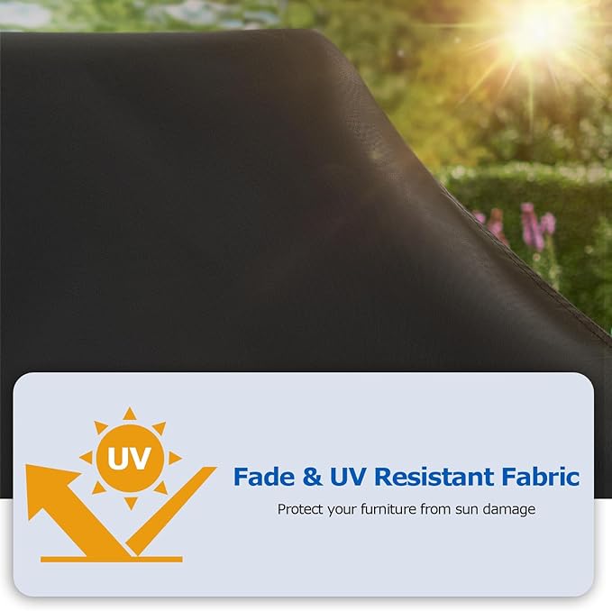 SunPatio Chaise Lounge Covers Outdoor Waterproof, 2 Pack Patio Lounge Chair Protector with Windproof Straps, Outdoor Furniture Covers All Weather Protection, 80" L x 30" W x 26" H, Black