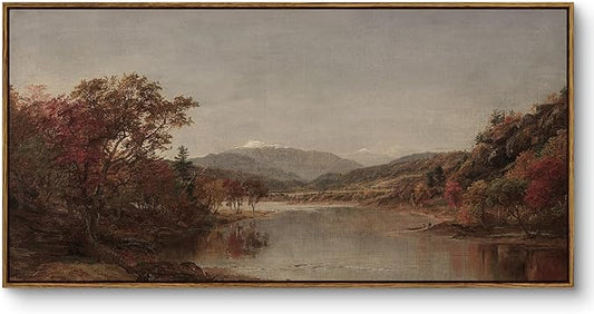 InSimSea Extra Large Framed Vintage Wall Art, Living Room Country Farmhouse Decor, Fall Nature Landscape Paintings, Canvas Prints, Retro Scenery Long Picture for Bedroom Above of Bed,20x40inch