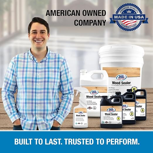 Rain Guard Wood Sealer 5 Gallon | Ready to Use | Protects Wood from Water Damage, Rotting, and Stains | Water Based Silane/Siloxane | Eco-Friendly | VOC-Free | Natural Finish