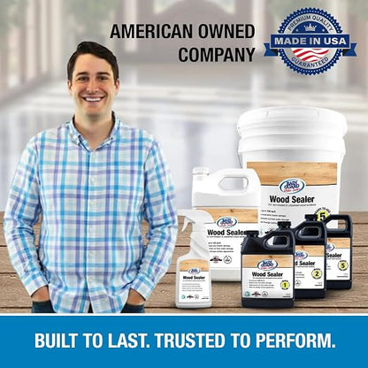 Rain Guard Wood Sealer Concentrate | Makes 2 Gallon | Protects Wood from Water Damage, Rotting, and Stains | Water Based Silane/Siloxane | Eco-Friendly | VOC-Free | Natural Finish
