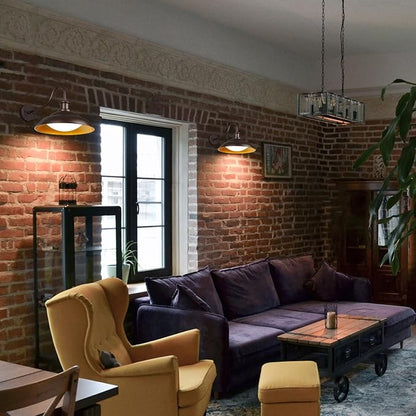 Outdoor LED Barn Lights, 16 Inch Dome Large Farmhous Exterior Wall Lights Fixture with Adjustable Color Temperature, Modern Bronze Gold Wall Sconces Outside for House Garage Doorway, 2Pack