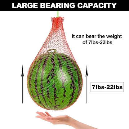 Melon Hammock Watermelon Nets, 18inch 50pcs Heavy Duty Watermelon Net for Garden Melon Net for Trellis Vertical Garden Growing, Honeydew Melon Nets with Drawstring(16-22lbs)