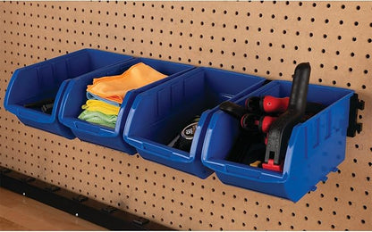 Performance Tool W5196 Large Stackable Storage Trays - Adjustable for Vertical or Horizontal Position, Blue, Pack of 4