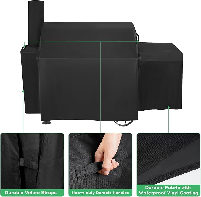Grill Cover Compatible with Char-Griller Grand Champ Charcoal Grill and Offset Smoker Model #8250, 71" L x 25" W x 51" H, Heavy-Duty 600D Waterproof