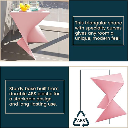 LeisureMod Modern Pink Accent Side Table - Stylish Side Vanity Table for Bedroom & Living Room