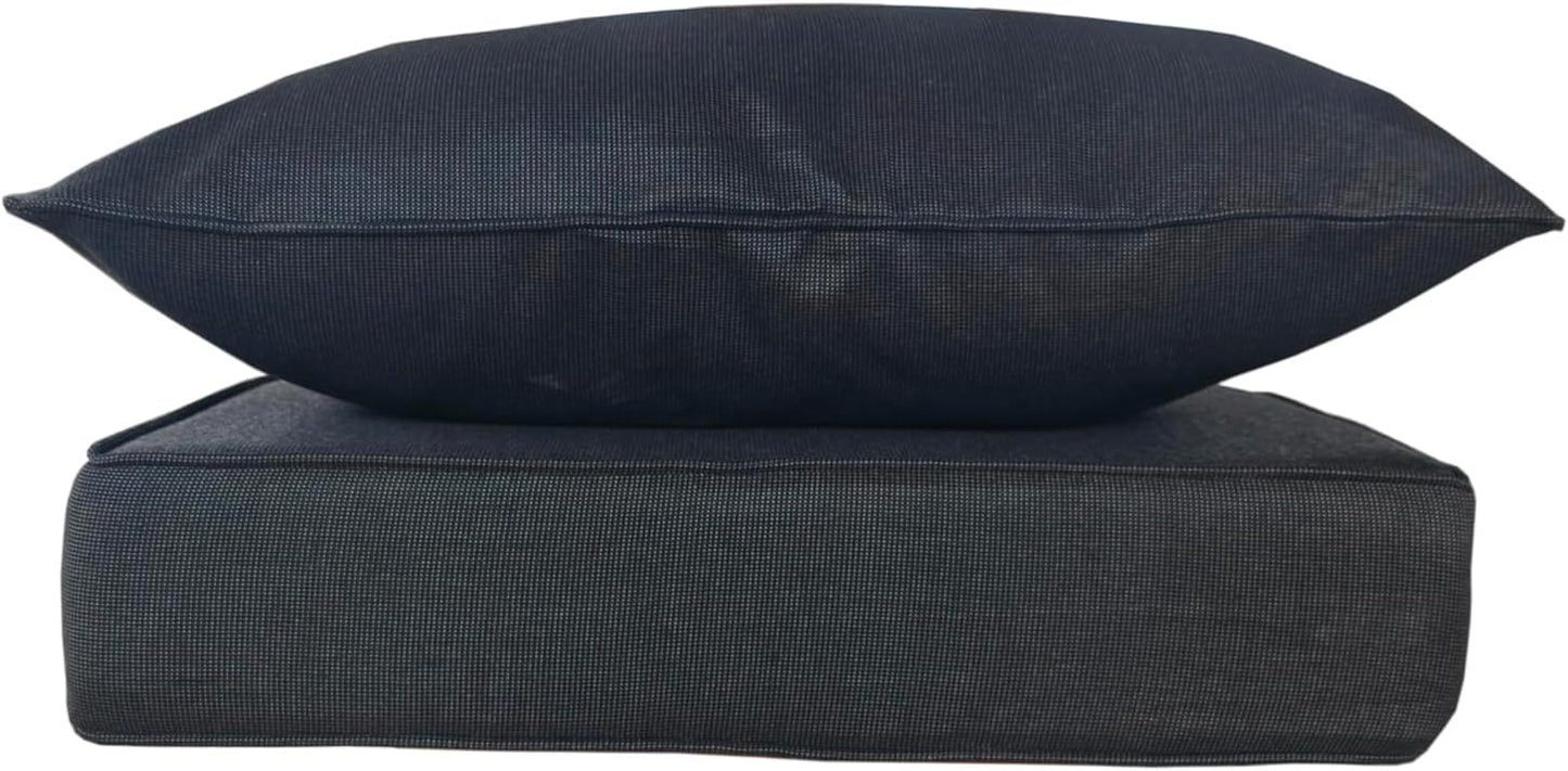 Outdoor Patio Furniture Replacement Cushions,24X24X5 Inch Deep Seat Chair Seat Back Cushion Set,All Weather Breathable Sectional Cushions for Patio Furniture Couch Loveseat,Black