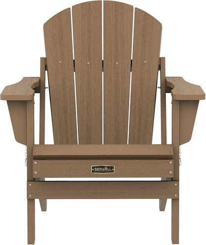 SERWALL Adirondack Chair Set of 8 for Patio Garden Outdoors Fire Pit- Brown