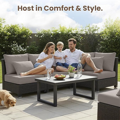 Outdoor Chair Cushions, 6 Inch Thick Patio Seat & Back Cushions Set with Removable Cover, Waterproof Patio Cushions for Outdoor Furniture, 22 x 24 Inch, Gray 4-Set