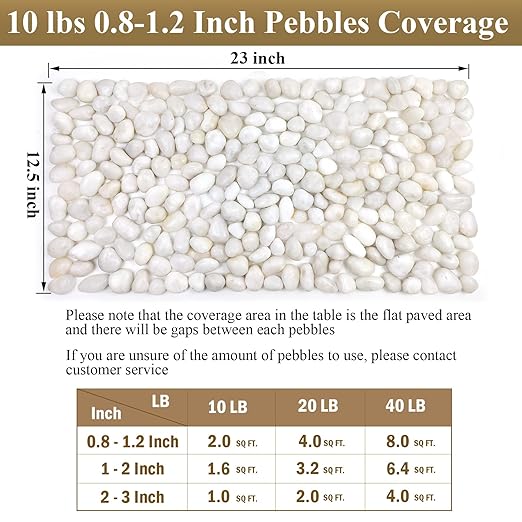 FANTIAN 10 lbs White Pebbles for Indoor Plants, 0.8-1.2 Inch Small White River Rocks Stones for Planters, Vases, Fish Tank, Garden, Landscaping, Top Dressing and Bottem Drainage