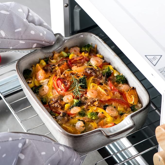Ceramic Baking Dishes, 18 oz Au Gratin Pans, Set of 4 | Assorted Reactive Glaze, Individual Baking & Serving, Ideal for Lasagna, Mac & Cheese, Casseroles & Baked Pasta, Oven Safe