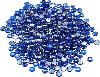 VEVOR Fire Glass, 10LBS/4.5KG High-Temperature Resistant Fireplace Rocks, 3/4-Inch / 19.05 mm Reflective & Smokeless Firepit Glass Beads, High Luster Stone Landscaping for Fire Pit Table, Cobalt Blue