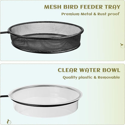 2 Pack Deck Bird Feeders Deck Mount Bird Bath Spa for Dual Use Deck Flower Stand Flower Pot Great for Attracting Birds Detachable and Adjustable Heavy Duty Sturdy Steel,Bronze