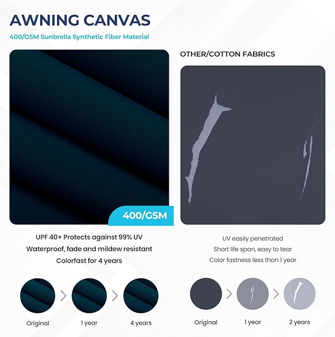 SUNVIVI OUTDOOR Patio Umbrella, Rectangular Patio Umbrella, Metal Pole Square Outdoor Umbrella with Crank and Push Button Tilt, Large Outdoor Umbrella with Polyester Canopy