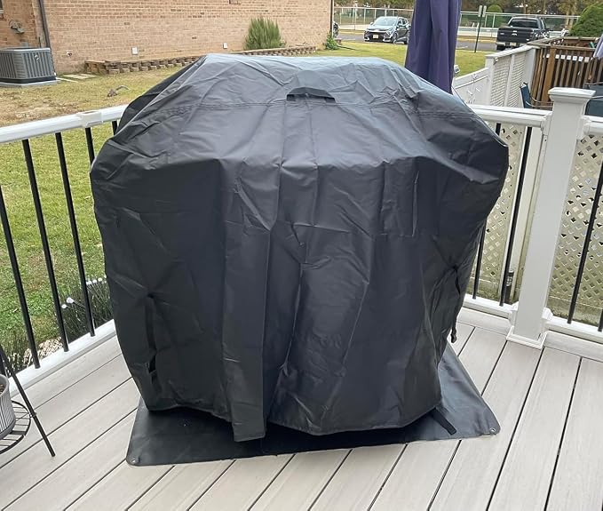 Saking Grill Cover, 48 inch Gas Grill Cover for Outdoor Grill, Waterproof Barbecue Cover with Hook-and-Loop Straps, Fadeproof & UV Resistant, Weather Resistant, Barbecue Gas Grill Cover, Black