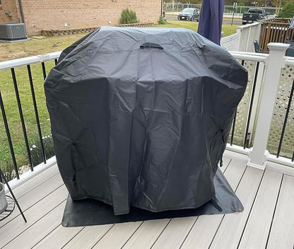 Saking Grill Cover, 48 inch Gas Grill Cover for Outdoor Grill, Waterproof Barbecue Cover with Hook-and-Loop Straps, Fadeproof & UV Resistant, Weather Resistant, Barbecue Gas Grill Cover, Black