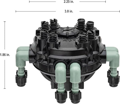 Orbit 2- Pack Adjustable Flow 8-Port Drip Irrigation Manifold for 1/4" Tube - 61008P