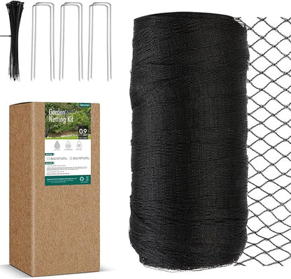 Bird Netting for Garden, Fetanten 26 x 50 FT Netting for Garden Protection Vegetables Fruit Trees Blueberry from Birds Deer Poultry, Heavy Duty Woven Mesh Net Animal Fencing with Ties and Staples