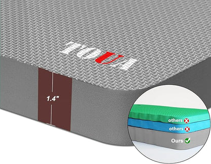 TOUA Kneeling Pad Thick Extra Large High Density Foam Comfort Kneeling Pad for Work Gardening Yoga Exercise Garden Knee Pad, Gray 2 Pack