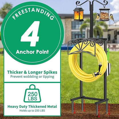 TomCare Garden Hose Holder Upgraded Heavy Duty Metal Water Hose Holder Holds 160 FT Hoses Sturdy Hose Reel Freestanding Outdoor Hoses Storage Hanger for Outside Yard Lawn
