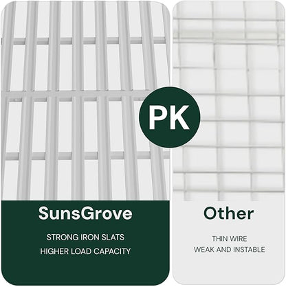 SunsGrove 4x8 Overhead Garage Storage Rack Organization, Adjustable Ceiling Mounted Storage Racks, 800LBS Weight Capacity, 22"-40" Ceiling Dropdown, White