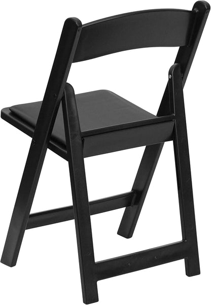 Flash Furniture Hercules Series Folding Chairs for Weddings and Formal Events, Stackable Commercial Event Seats with 1,000-lb. Static Weight Capacity, Set of 4, Black