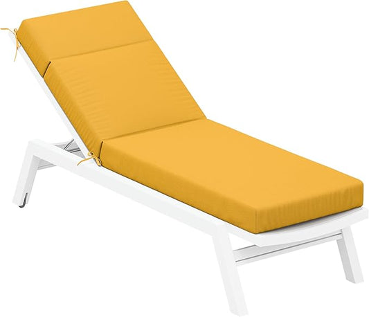Chaise Lounge Cushion for Outdoor Furniture, Waterproof Fade and Tear Resistant Lounge Deck Chair Cushions for Patio Lawn Pool Resort Hotel