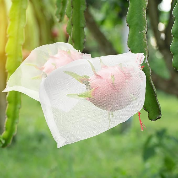 25pcs 10x10 Inch Plant Protection Cover Bags with Drawstring, Garden Netting for Fruit Trees, Vegetables, Flowers Against Bugs Birds Squirrels