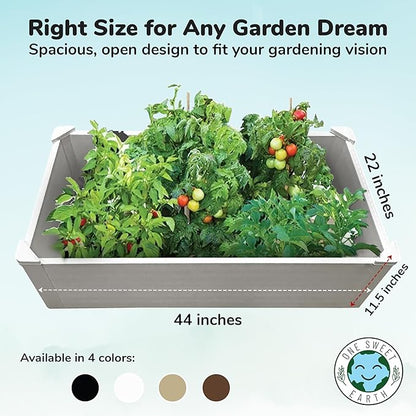 Raised Garden Bed - 2x4 ft Planter Box - White HDPE - No Tools Needed - DIY Kit for Urban Gardening, Flowers, Herbs & Vegetables - Made in The USA