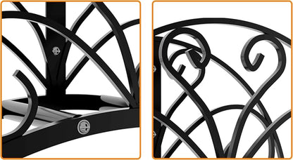 Fire Beauty Heavy-Duty Metal Hose Holder, Wall-Mounted Garden Hose Reel Organizer for Outdoor Yard, Solid Iron Decorative Hanger Storage