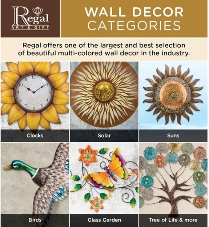 Regal Art & Gift Santa Fe Large Metal Sun Wall Decor - 36 Inch | Indoor Outdoor Rust-Resistant Sunburst Sculpture | Eye-Catching Metal Sun Wall Art Accent for Patio, Garden, Living Room
