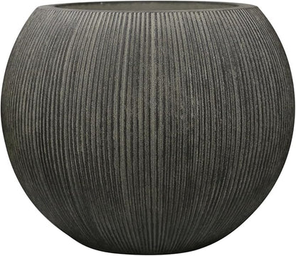 11.8" H X 14.5" D Round Plastic Planter with Drainage Hole & Plug, Large Lightweight Plant pot ,Recyclable ,Durable, Weather/UV Resistant for Indoor Outdoor, (8.9" Opening), Vintage Black