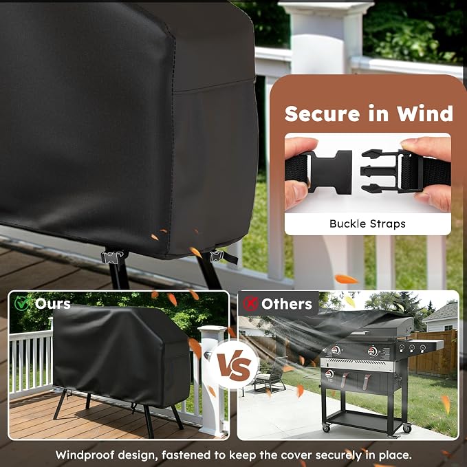 MR. COVER Universal 22-28 Inch Griddle Cover for Blackstone & Camping - Heavy Duty Waterproof BBQ Grill Cover with Front Shelf & Hood, 600D Oxford Fabric with Air Vent & Straps for Outdoor Patio