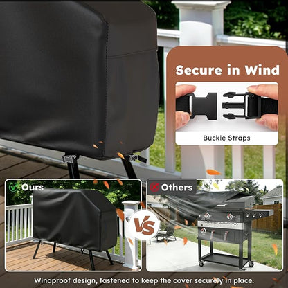 MR. COVER Universal 22-28 Inch Griddle Cover for Blackstone & Camping - Heavy Duty Waterproof BBQ Grill Cover with Front Shelf & Hood, 600D Oxford Fabric with Air Vent & Straps for Outdoor Patio